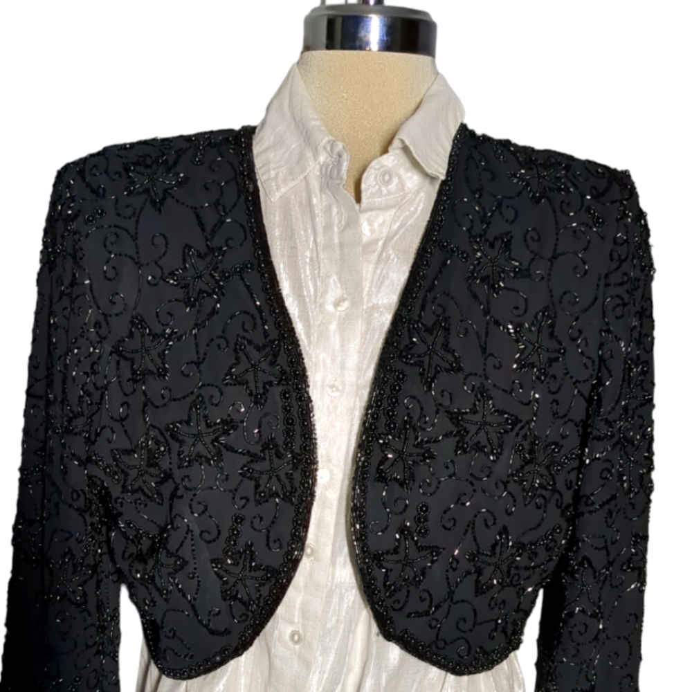 Vintage Luxury Freesia Torero beaded JACKET Size L